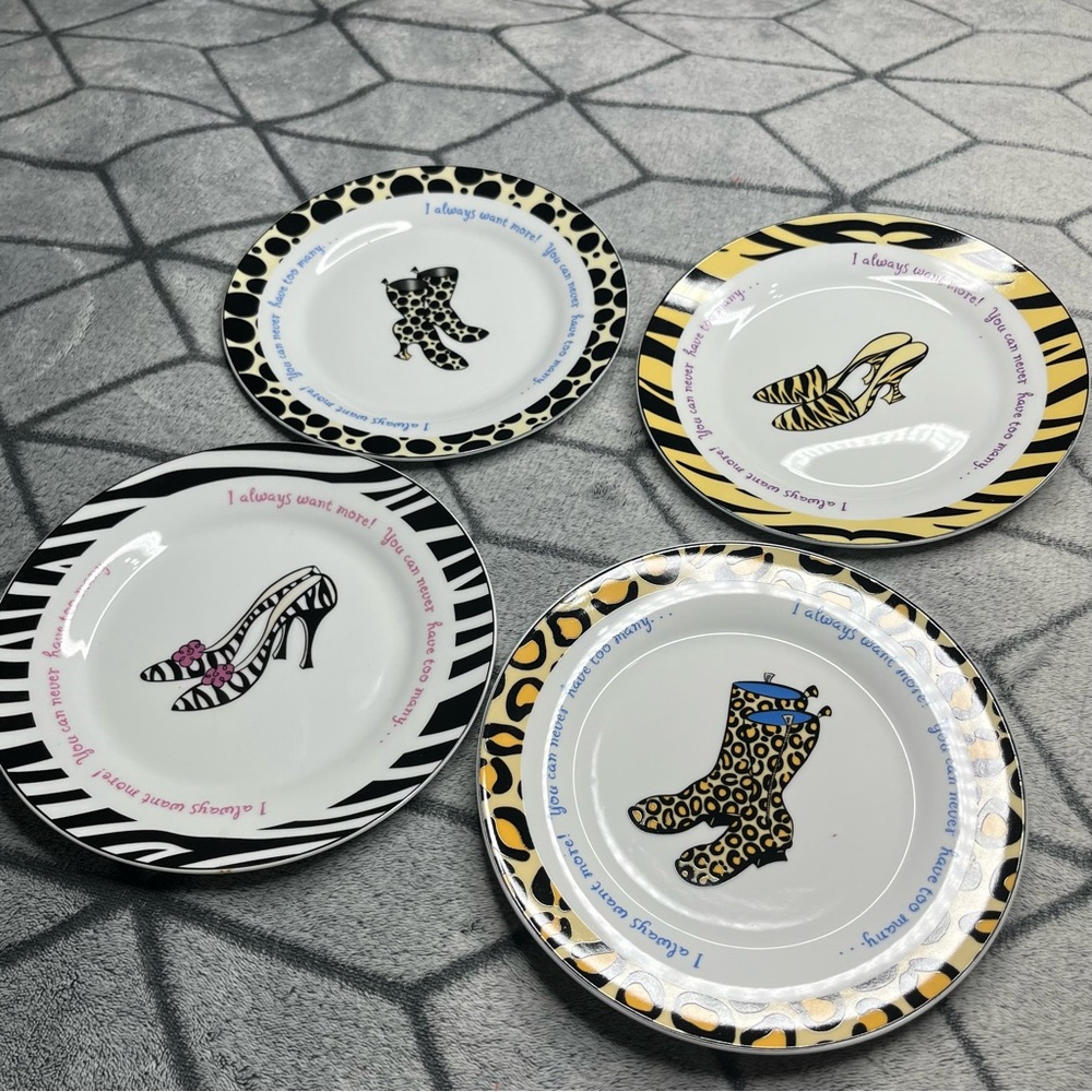 Delphine Cubitt 2004 Set of 4 Collector Shoe Plates 8” Shoe Diva Aesthetic S